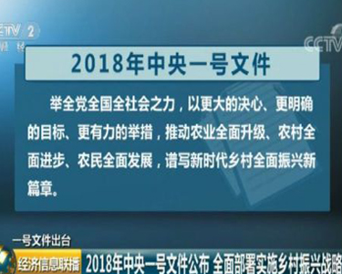 一號文件全面部署實施鄉村振興戰